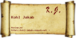 Kohl Jakab névjegykártya